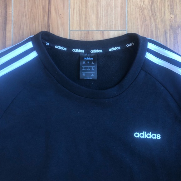 ADIDAS Men’s Black Sweatshirt with Three White Stripes - Picture 2 of 5